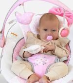 CozyPink Baby Bouncer Rocker with Toy Bar – Soft & Safe Infant Seat - Image 3