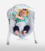 Bright Starts Vibrating Baby Bouncer with Toy Bar - Jungle Fun - Image 2
