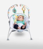 Bright Starts Vibrating Baby Bouncer with Toy Bar - Jungle Fun - Image 3
