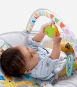 Bright Starts Vibrating Baby Bouncer with Toy Bar - Jungle Fun - Image 4