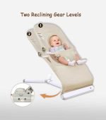 Premium Baby Bouncer Seat with Toy Bar – Ergonomic & Foldable (21" x 18" x 28")