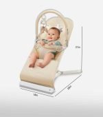 Premium Baby Bouncer Seat with Toy Bar – Ergonomic & Foldable (21" x 18" x 28") - Image 3