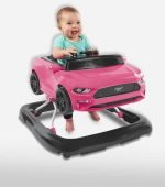 Mustang Style Baby Walker – Interactive Car Design with Steering Wheel & Music (Pink Edition) - Image 2