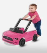 Mustang Style Baby Walker – Interactive Car Design with Steering Wheel & Music (Pink Edition)