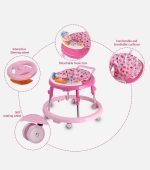 Attractive Pink Baby Walker with Play Tray - Image 3