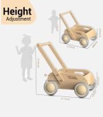 2025 HOMEKOL Wooden Baby Walker - Image 3