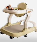 Interactive Baby Walker with Dual Toy Tray & Fruit Theme – Beige & Cream - Image 3
