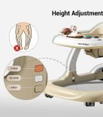 Interactive Baby Walker with Dual Toy Tray & Fruit Theme – Beige & Cream - Image 4