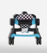 Formula-Inspired Racing Style Baby Walker – Black & Blue with Checkered Seat