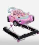 Cute Pink Car Baby Walker with Interactive Toys