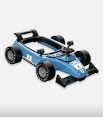 Formula Racing Car Baby Walker - Blue & Black - Image 4