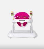 Babyjoy Baby Walker with Activity Toys - White & Pink - Image 2