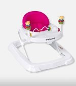 Babyjoy Baby Walker with Activity Toys - White & Pink - Image 4