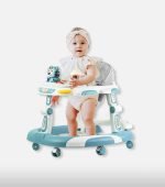 Multifunctional Adjustable Baby Walker with Toy Tray – Blue & White