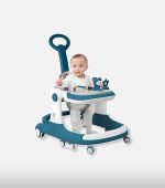 Multifunctional Baby Walker with Push Handle - Blue & White